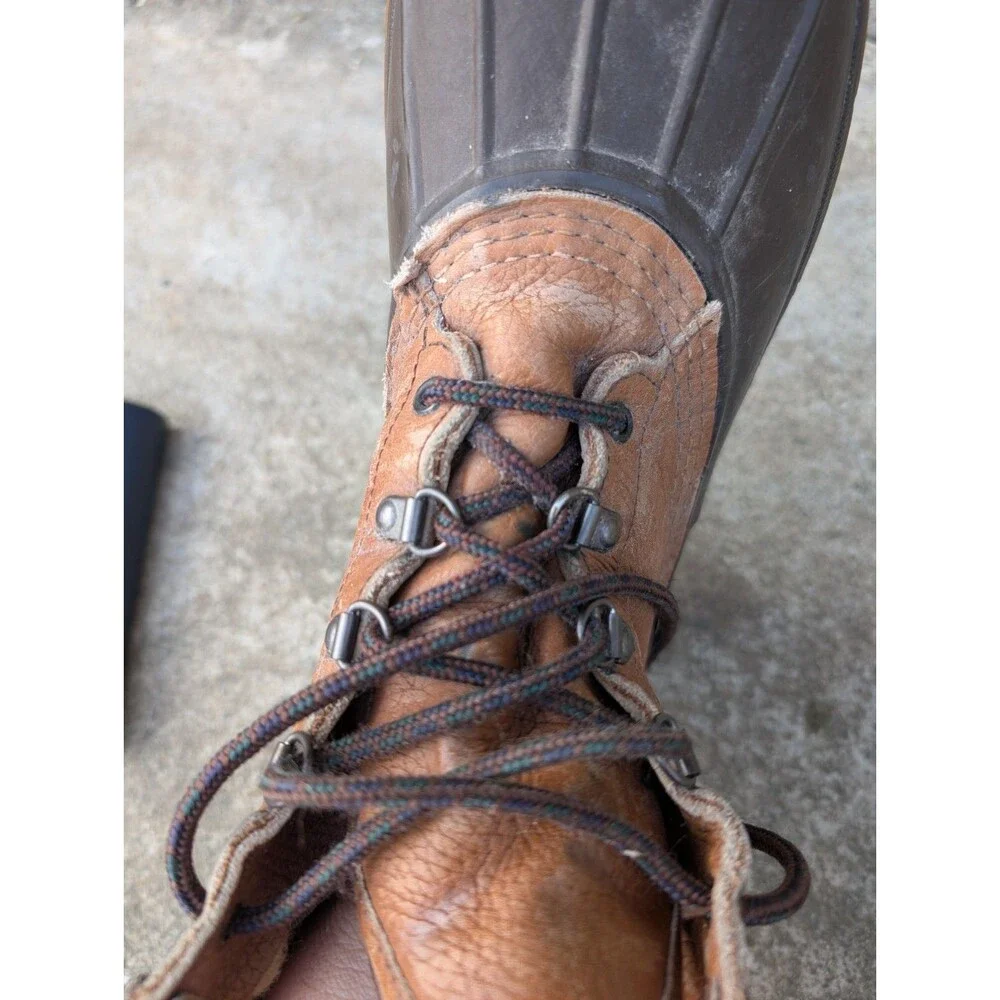Vintage LL Bean Boots Shearling Lined Mens 11 Made in USA 5 Eyelet